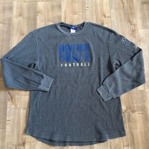 Indiana Colts Long Sleeve Shirt Waffle Knit Reebok Men Large NFL‎ Football Gray